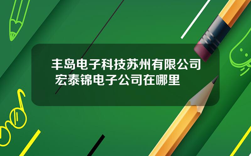 丰岛电子科技苏州有限公司 宏泰锦电子公司在哪里